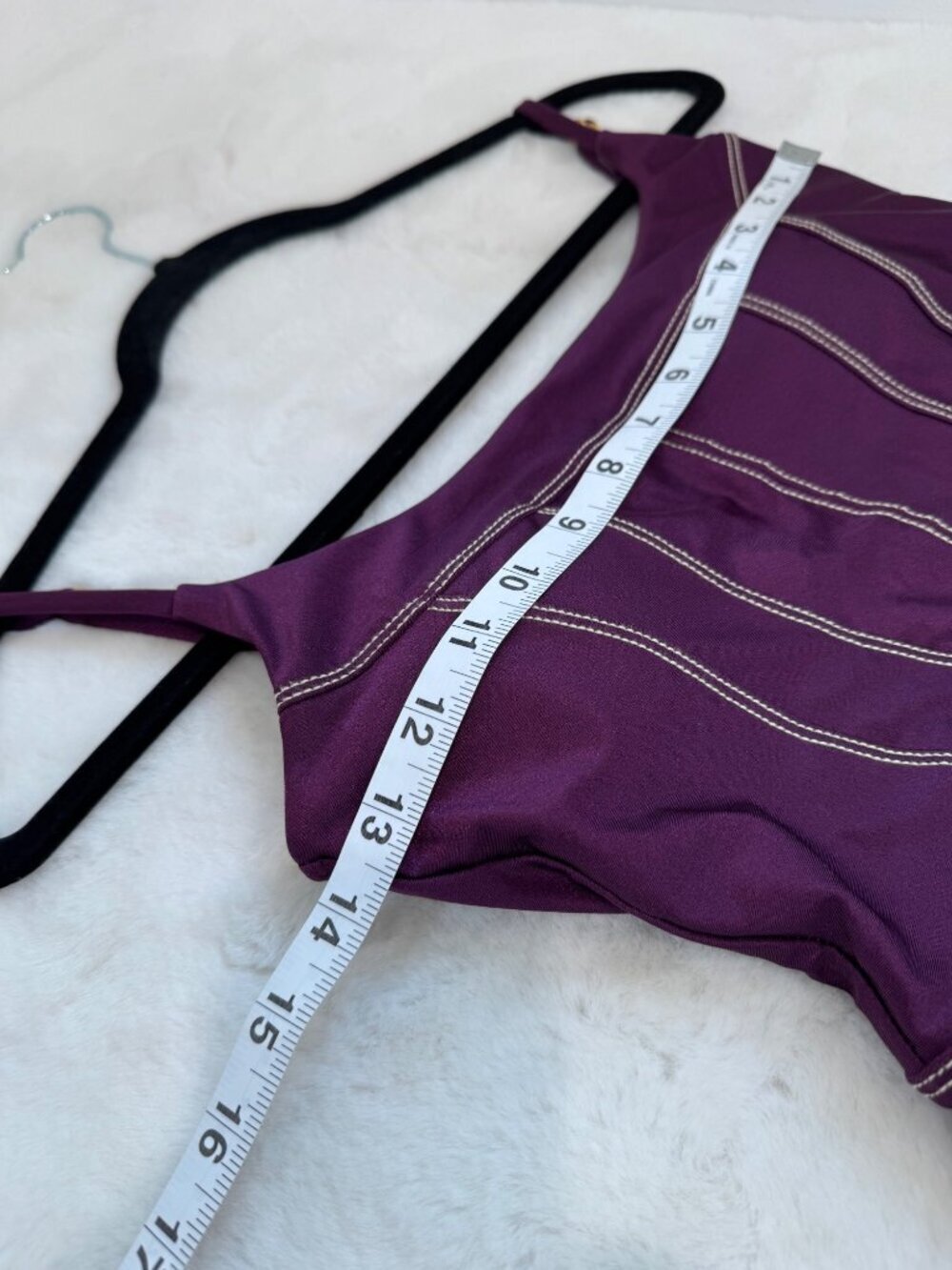 New Becca Women's Size M Aubergine Sheen One-Piece Swimsuit - Picture 4 of 12